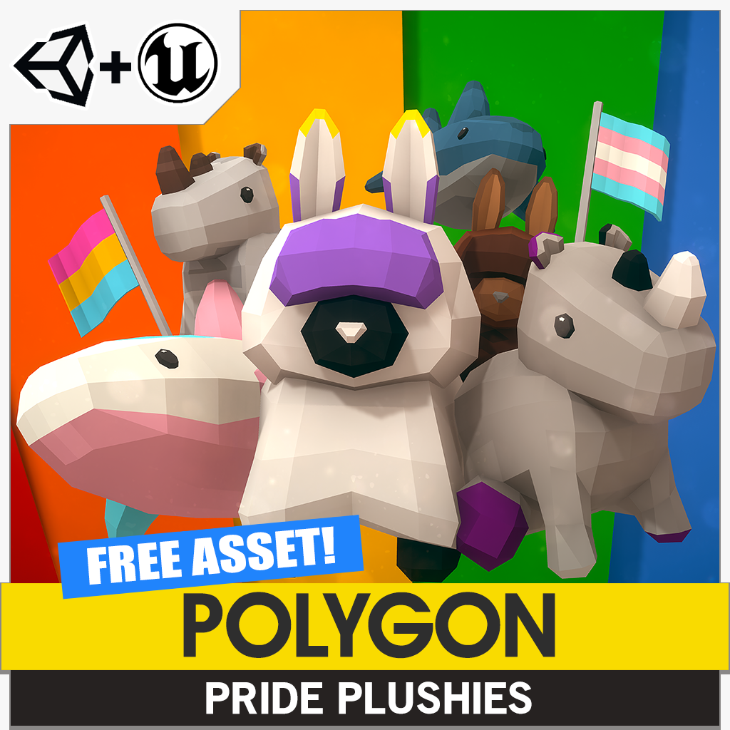 POLYGON Pride Plushies 3D Game Assets