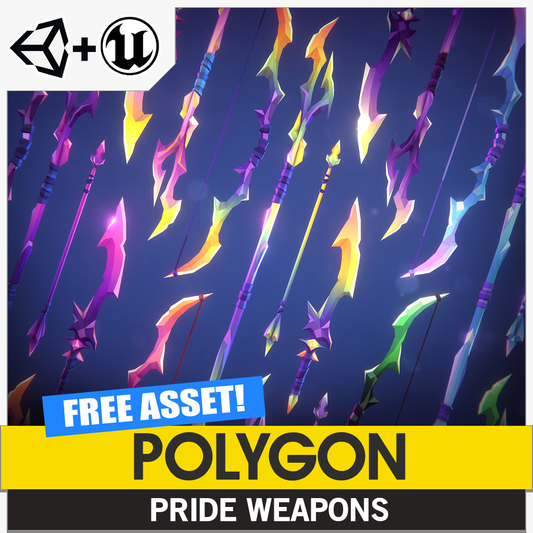 POLYGON Pride Weapons free game asset for Unity and Unreal Engine