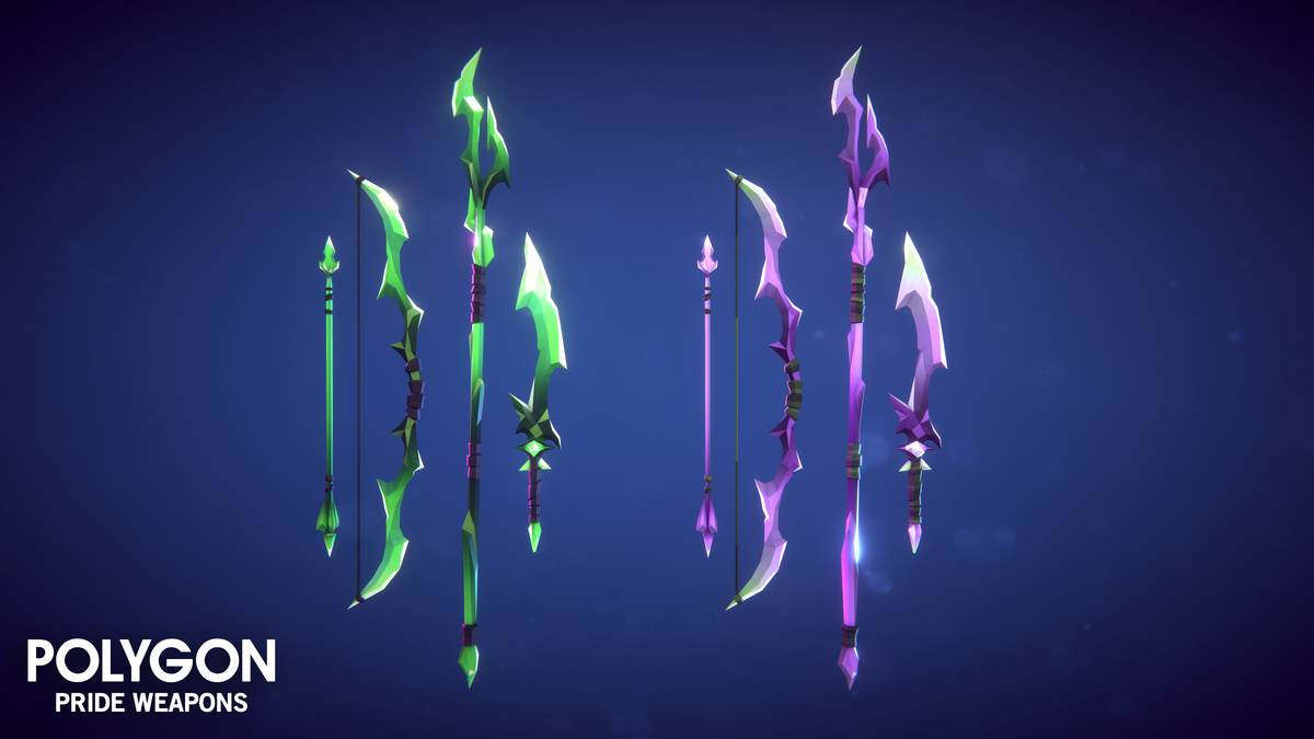 POLYGON | Pride Crystal Weapons | Free 3D Asset Pack – Synty Store