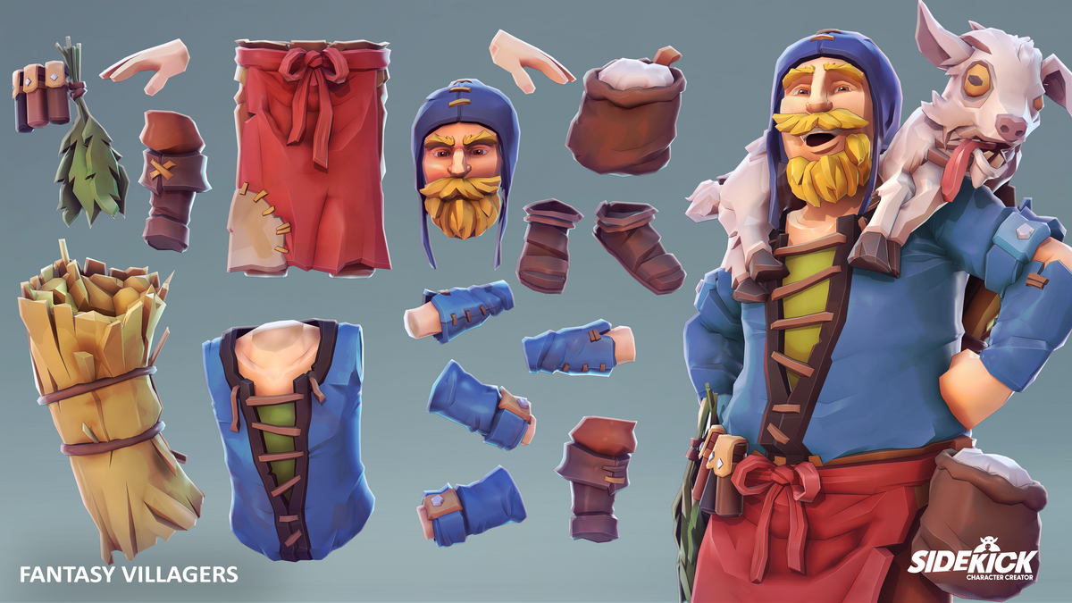 Sidekick | Fantasy Villagers | Modular 3D Character Pack – Synty Store
