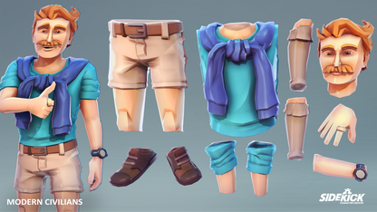 Modern Civilians - Sidekick Modular Characters