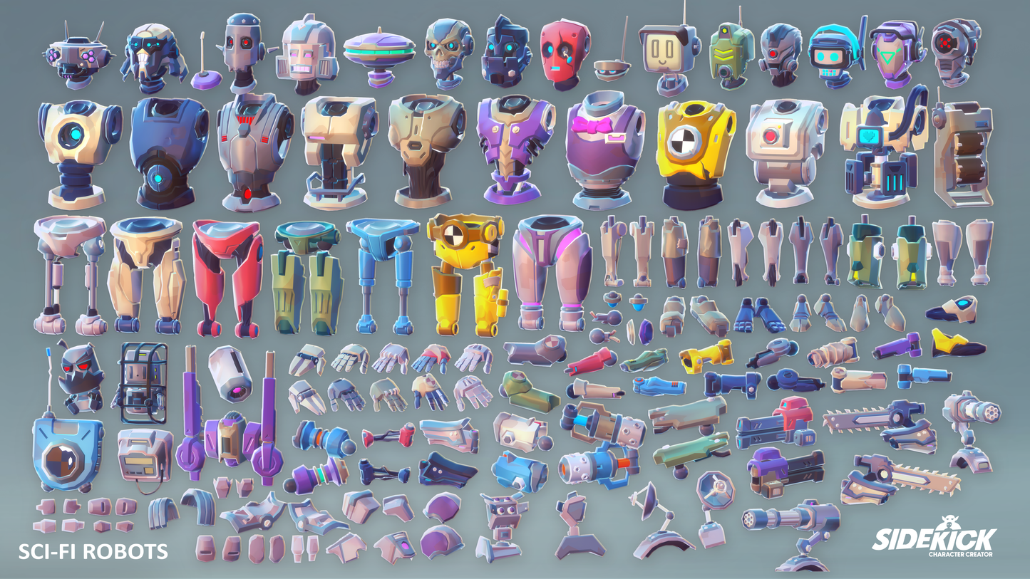 Sci-Fi Robots - Sidekick Modular Characters