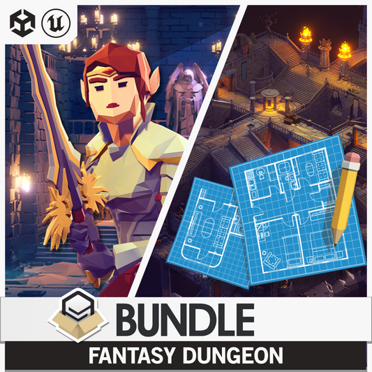 POLYGON - Dungeon Pack and Fantasy Dungeon Map Bundle