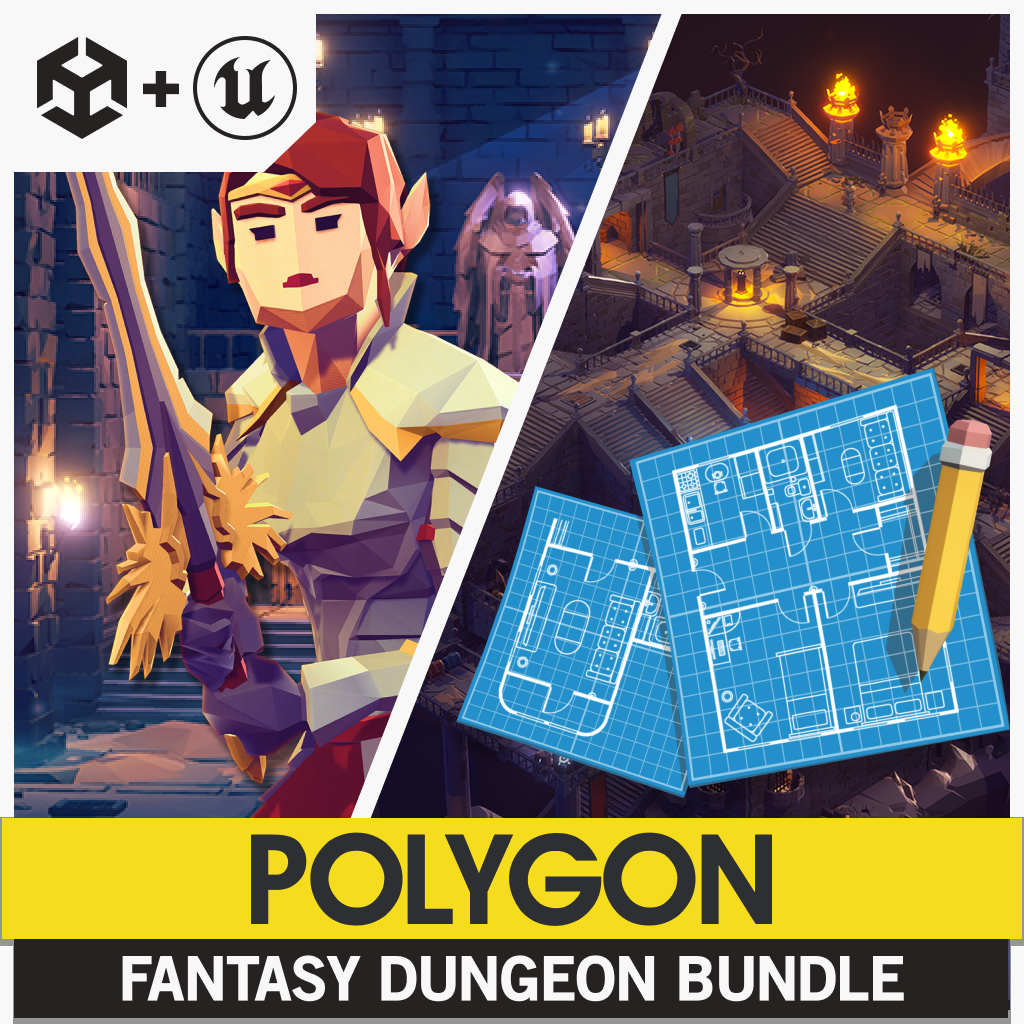 POLYGON - Dungeon Pack and Fantasy Dungeon Map Bundle