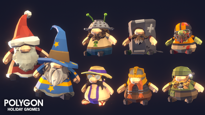 Gnome game character assets representing different playful themes