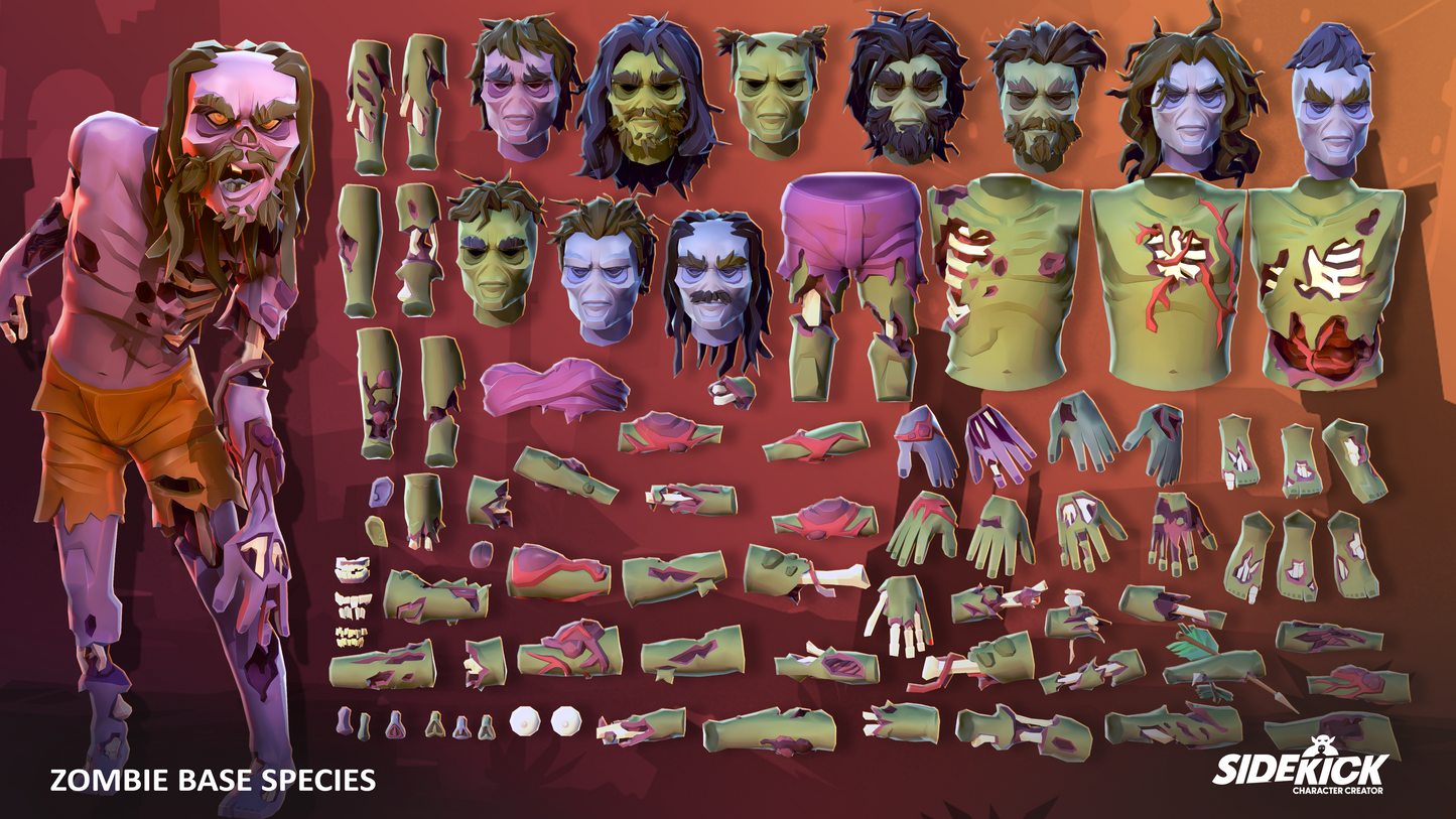 Apocalypse Zombies - Sidekick Modular Characters