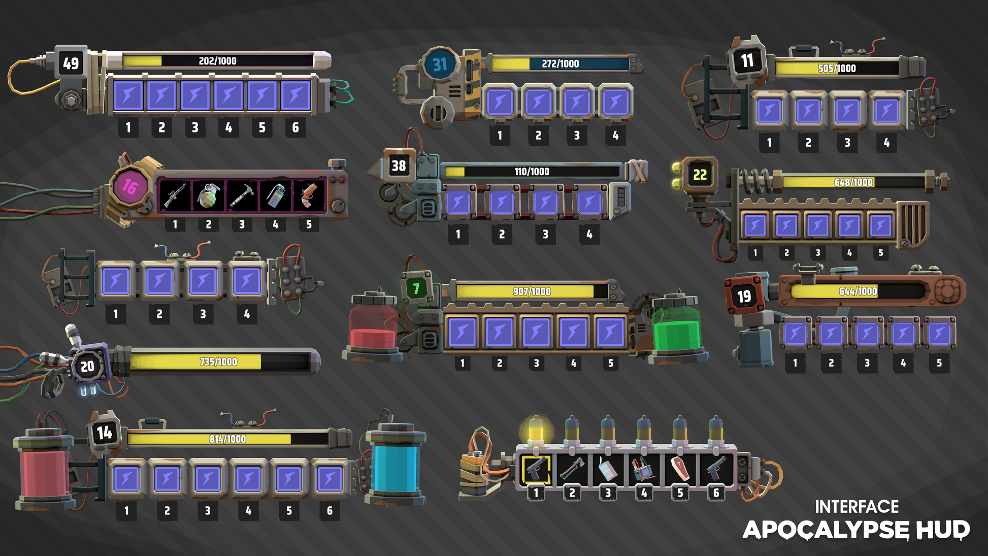 INTERFACE - Apocalypse HUD UI Asset by Synty Store | Synty Store