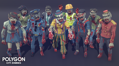 3D low poly assets for zombie games