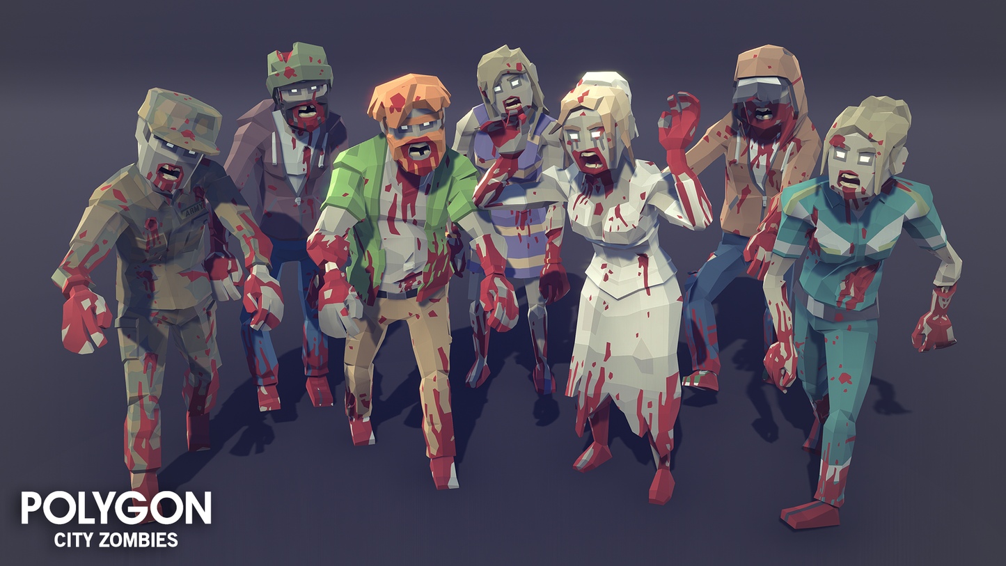 Low poly zombies