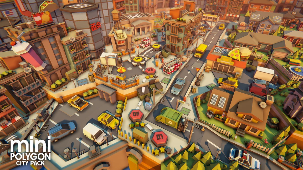 POLYGON MINI | City Pack | Mobile 3D Game Assets – Synty Store