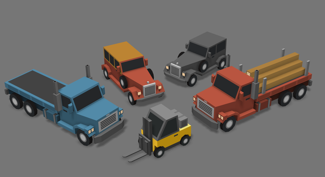 Simple Cars - Low Poly 3D Cartoon Vehicles