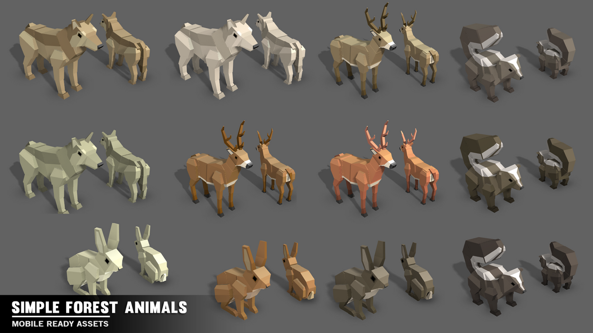 Unity Animals Asset Simple Forest Animals Cartoon Game Assets - Find the Unity Asset in ...