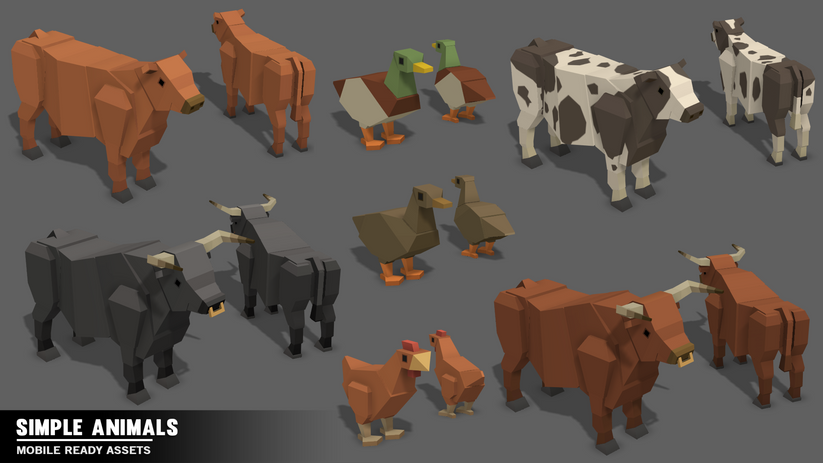 SIMPLE | Farm Animals | Cartoon 3D Asset Pack – Synty Store