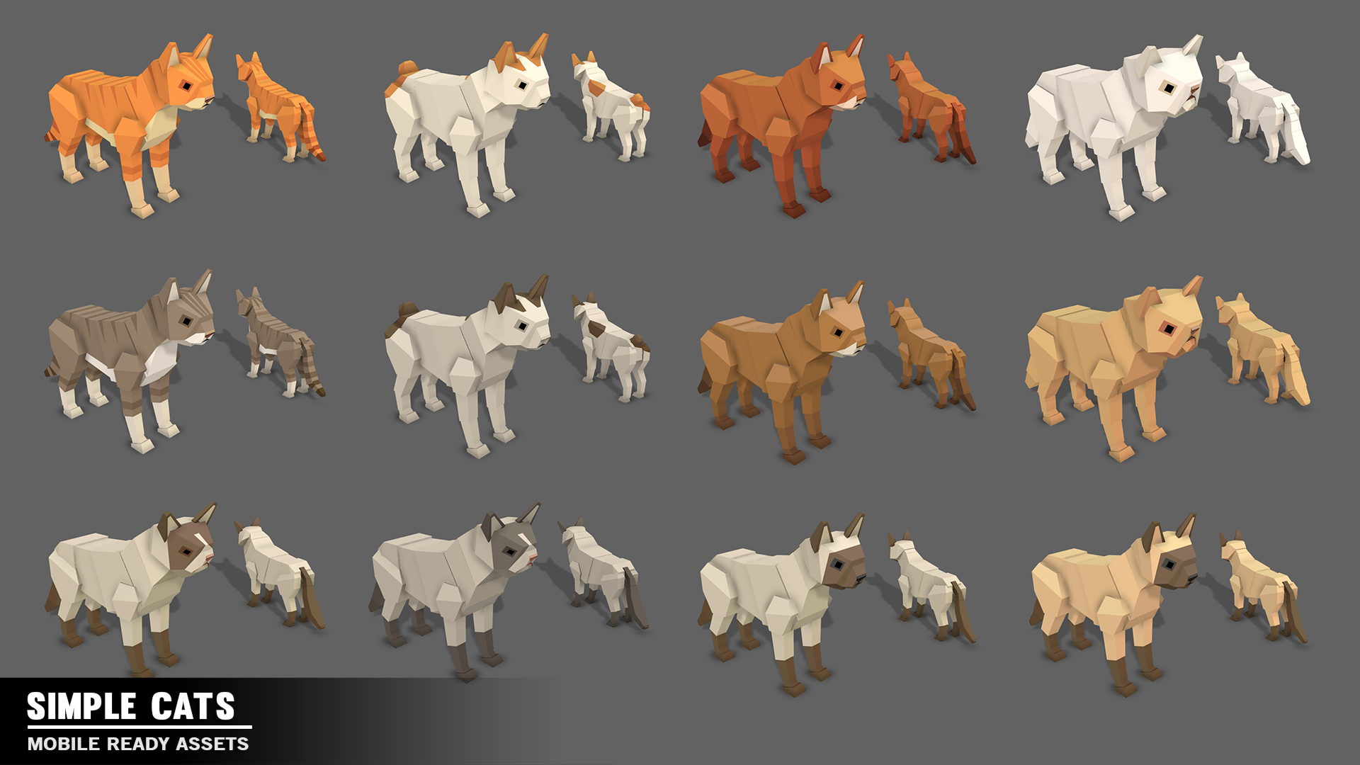 Simple Cats Cartoon Animal Game Assets - Find the Unity Asset in Store ...