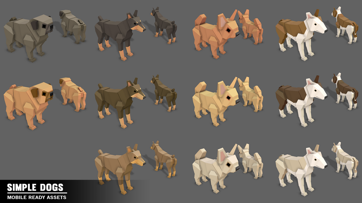 Simple Dog Model SIMPLE | Dogs | Cartoon Animals 3D Asset Pack – Synty Store