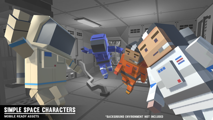 Simple 3D Low Poly Space Characters Pack