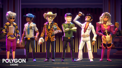 POLYGON Casino 3D asset pack featuring hotel and stage performers