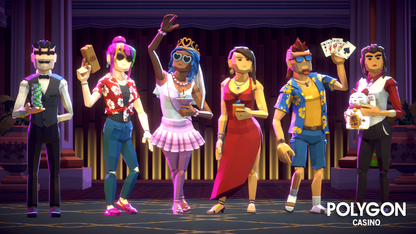 POLYGON Casino 3D asset pack featuring hotel staff characters and guests