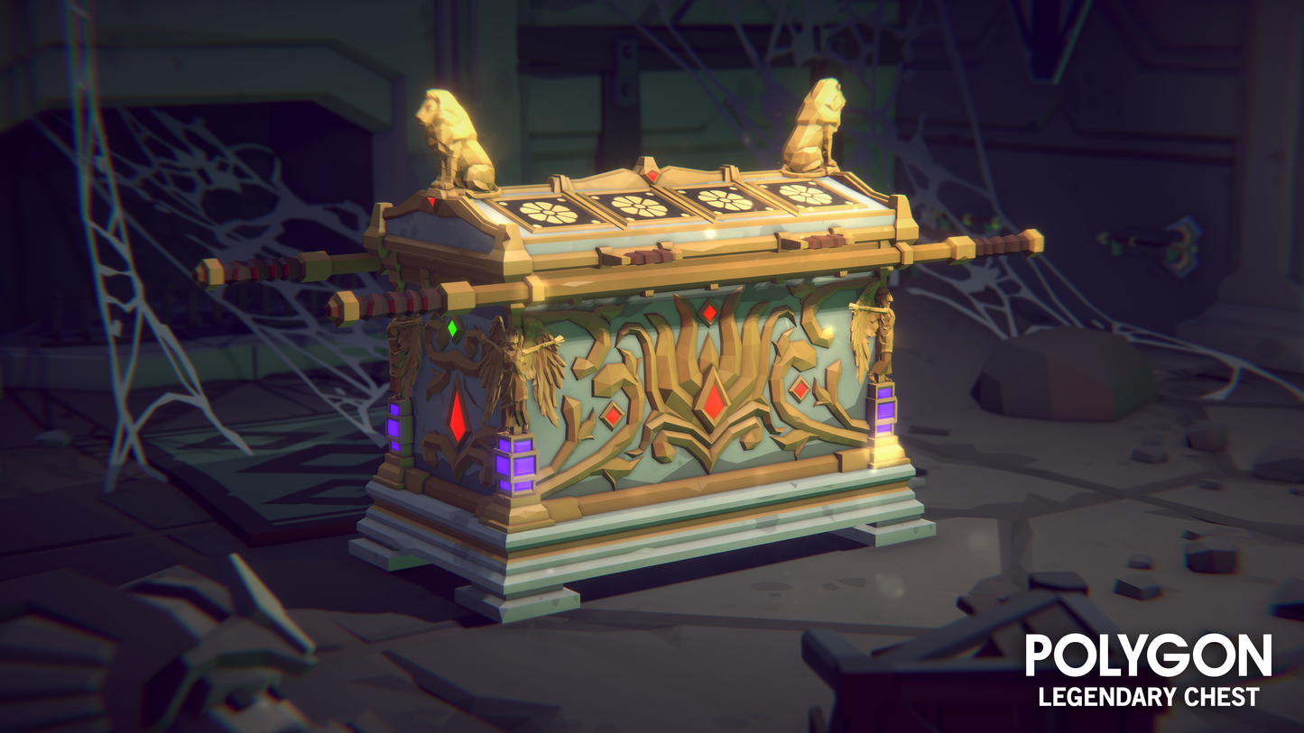 Legendary chest 3D low poly game asset by Synty Studios