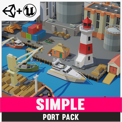 Simple Port - Cartoon Assets - Synty Studios - Unity and Unreal 3D low poly assets for game development