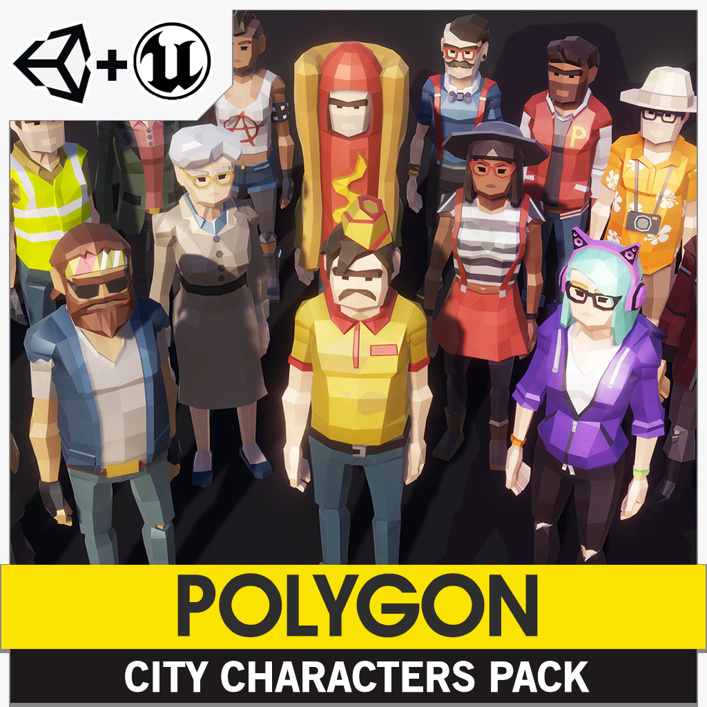 POLYGON - City Characters Pack - Synty Studios - Unity and Unreal 3D low poly assets for game development