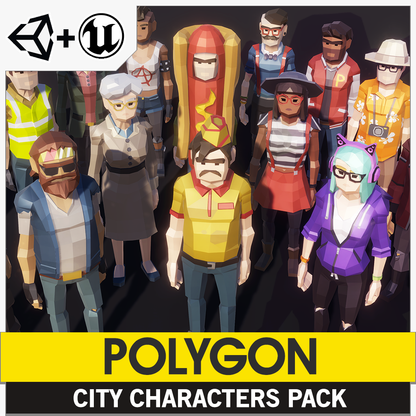 POLYGON - City Characters Pack - Synty Studios - Unity and Unreal 3D low poly assets for game development