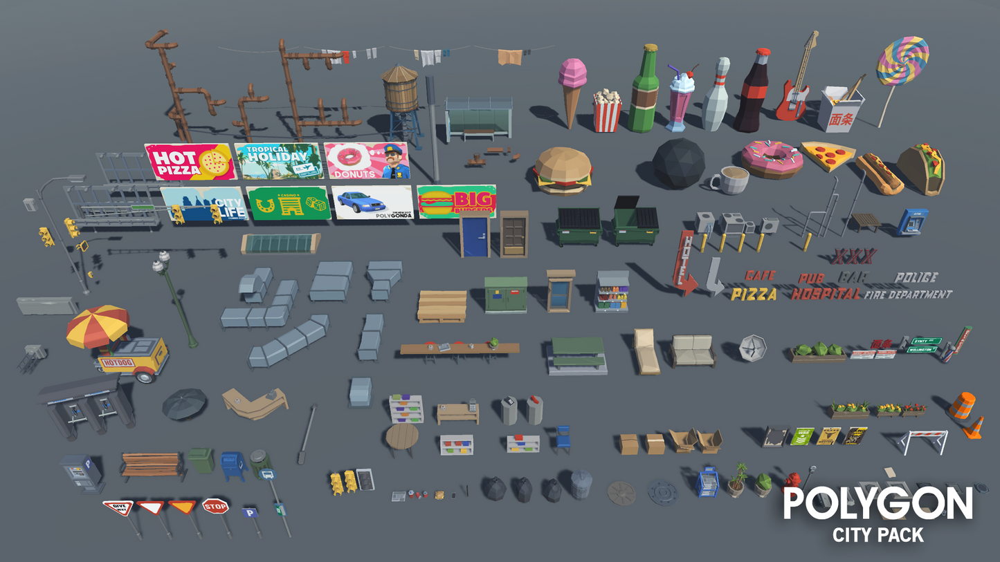 POLYGON - City Pack - Synty Studios - Unity and Unreal 3D low poly assets for game development