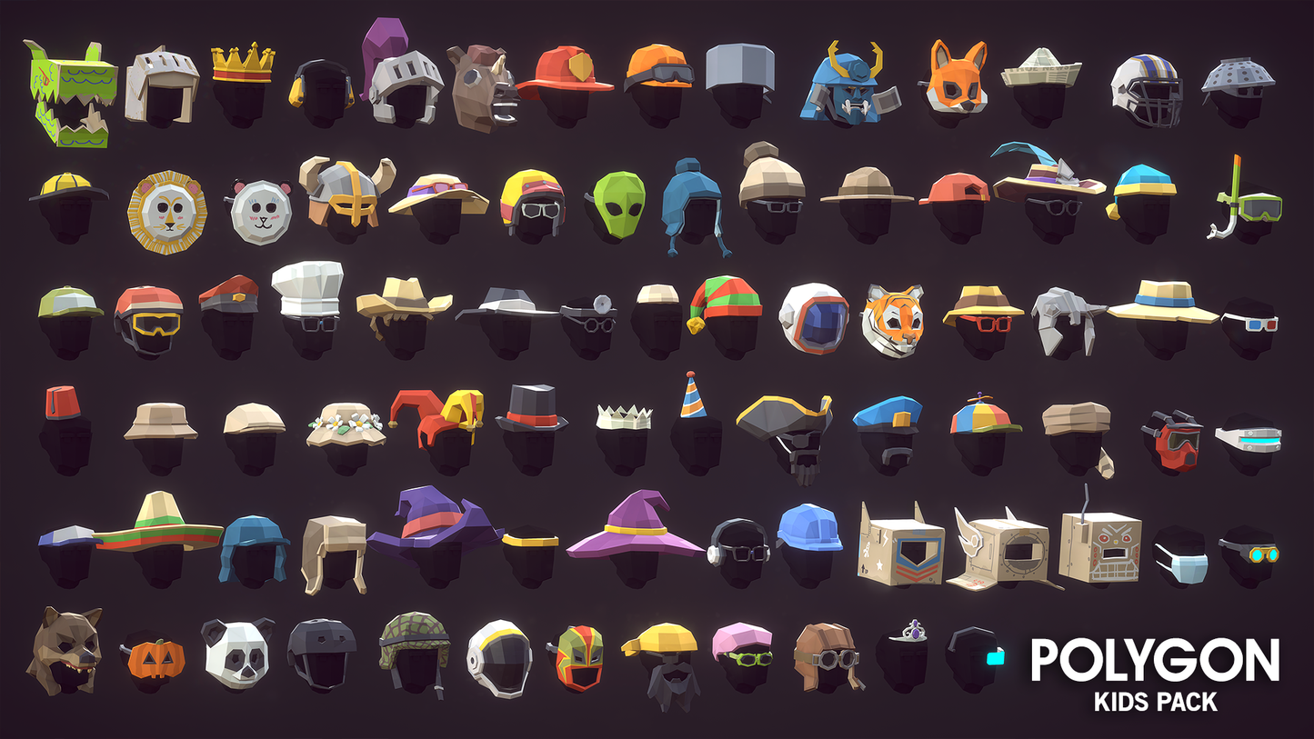 Hat options for kids game characters