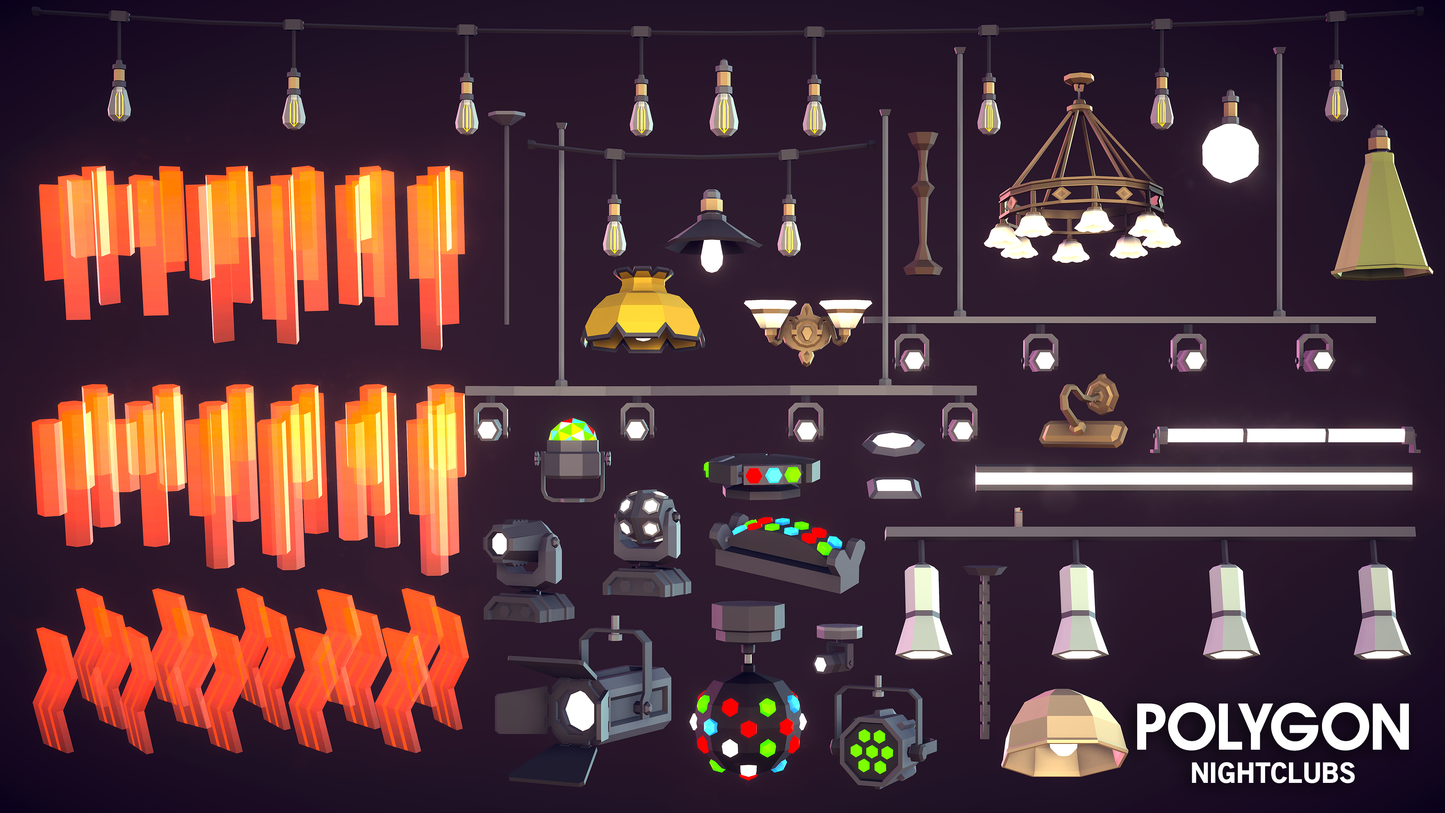 POLYGON nightclub game asset pack