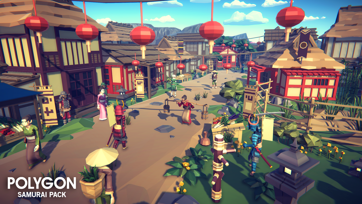 Samurai Pack low poly assets for game development