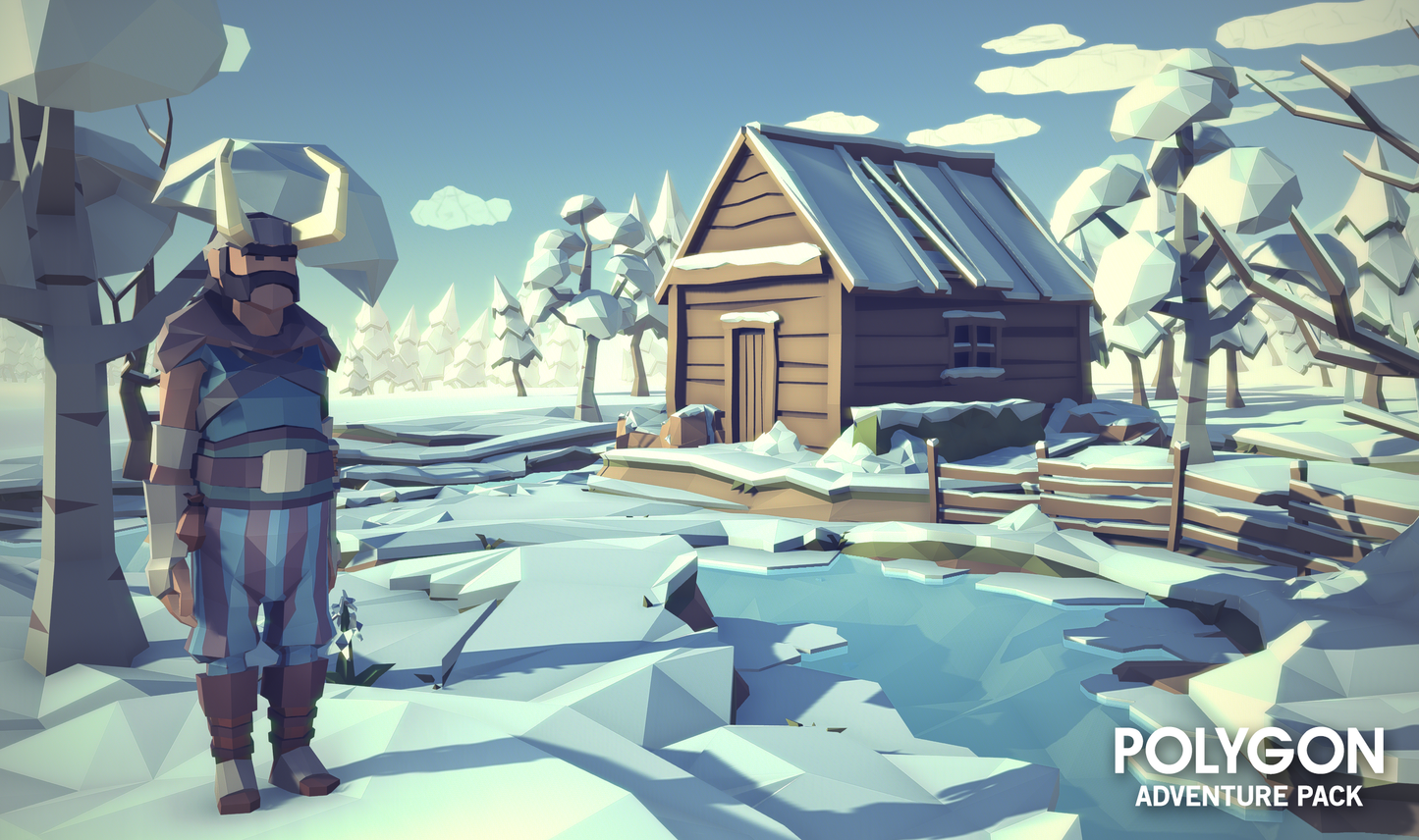 Viking character low poly 3d asset as part of the POLYGON Adventure Pack