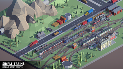 Simple Trains - Cartoon Assets - Synty Studios - Unity and Unreal 3D low poly assets for game development