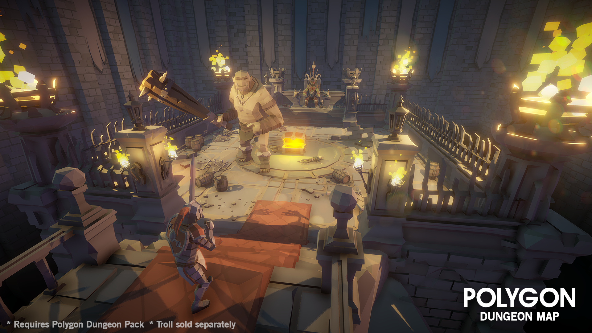 Banister And Polygon Map POLYGON | Fantasy Dungeon Map | 3D Game Assets – Synty Store