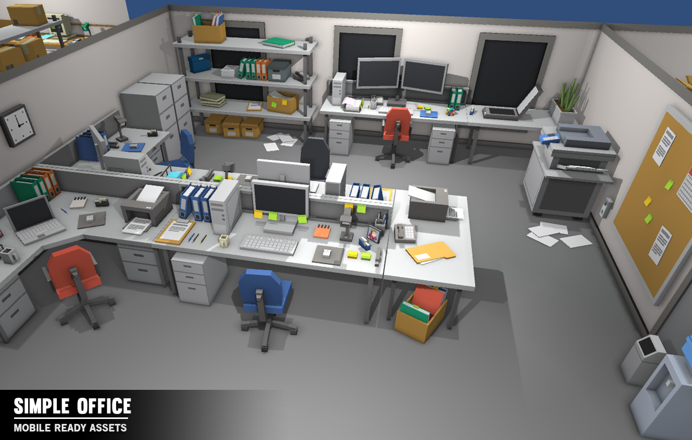 Simple Office - Cartoon Assets - Synty Studios - Unity and Unreal 3D low poly assets for game development