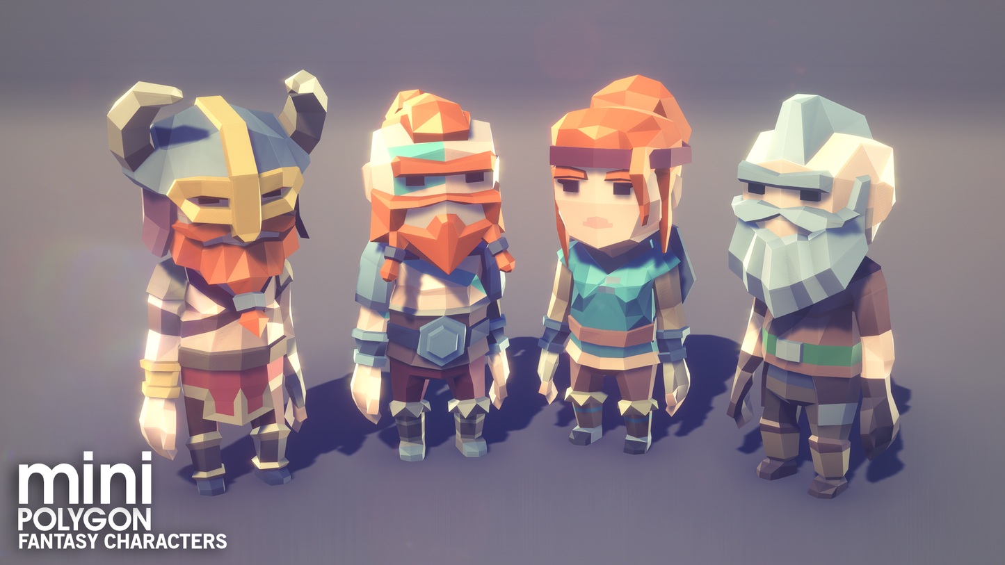 POLYGON MINI - Fantasy Characters Pack - Synty Studios - Unity and Unreal 3D low poly assets for game development