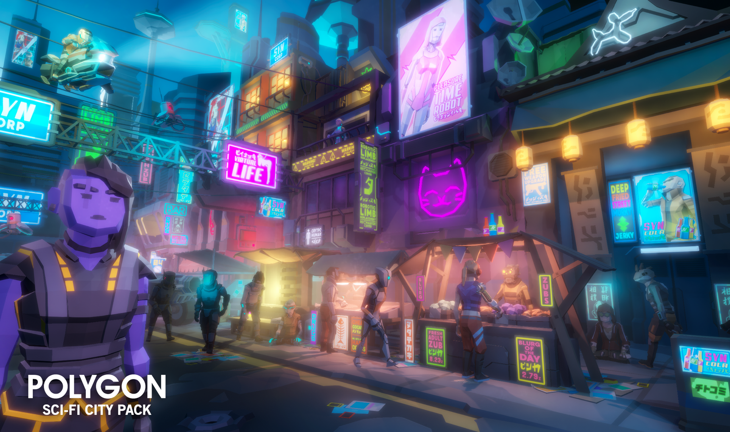 POLYGON - Sci-Fi City Pack - Synty Studios - Unity and Unreal 3D low poly assets for game development