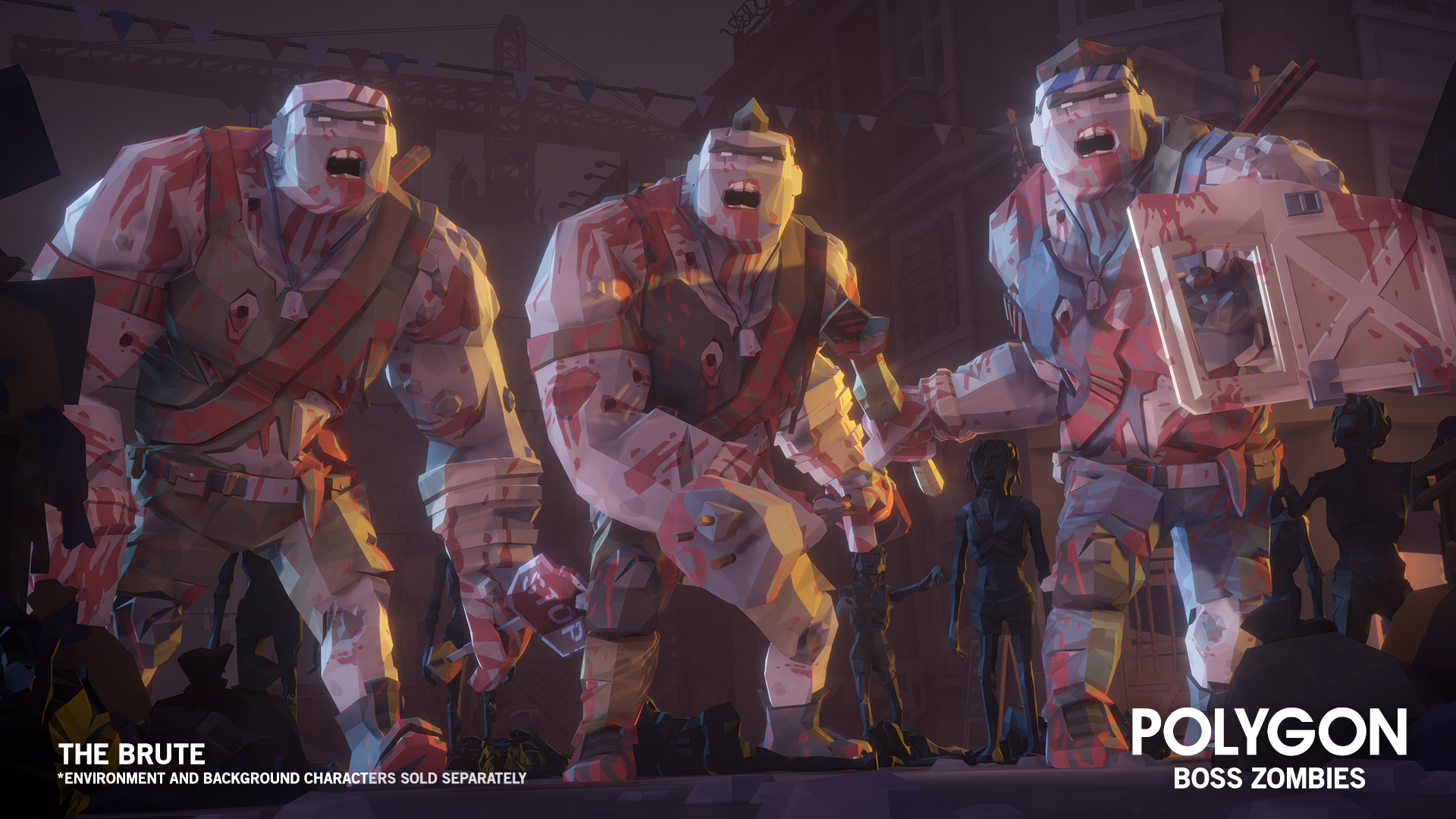 The Brute characters from the Polygon Boss Zombies 3D asset pack for Unreal Engine and Unity