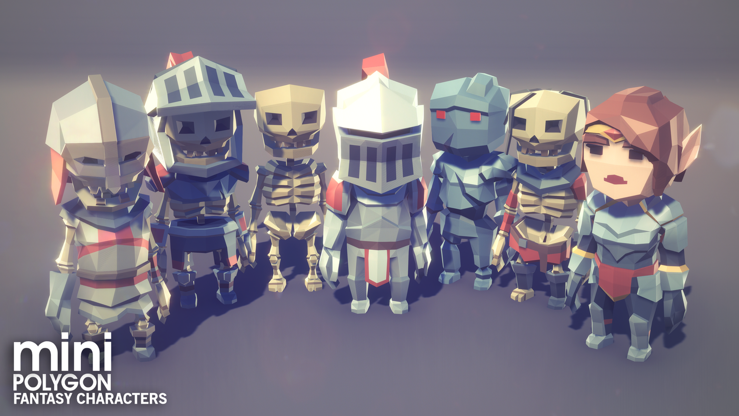 POLYGON MINI - Fantasy Characters Pack - Synty Studios - Unity and Unreal 3D low poly assets for game development