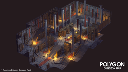 Dungeon room asset pack for valuts and raids in game development