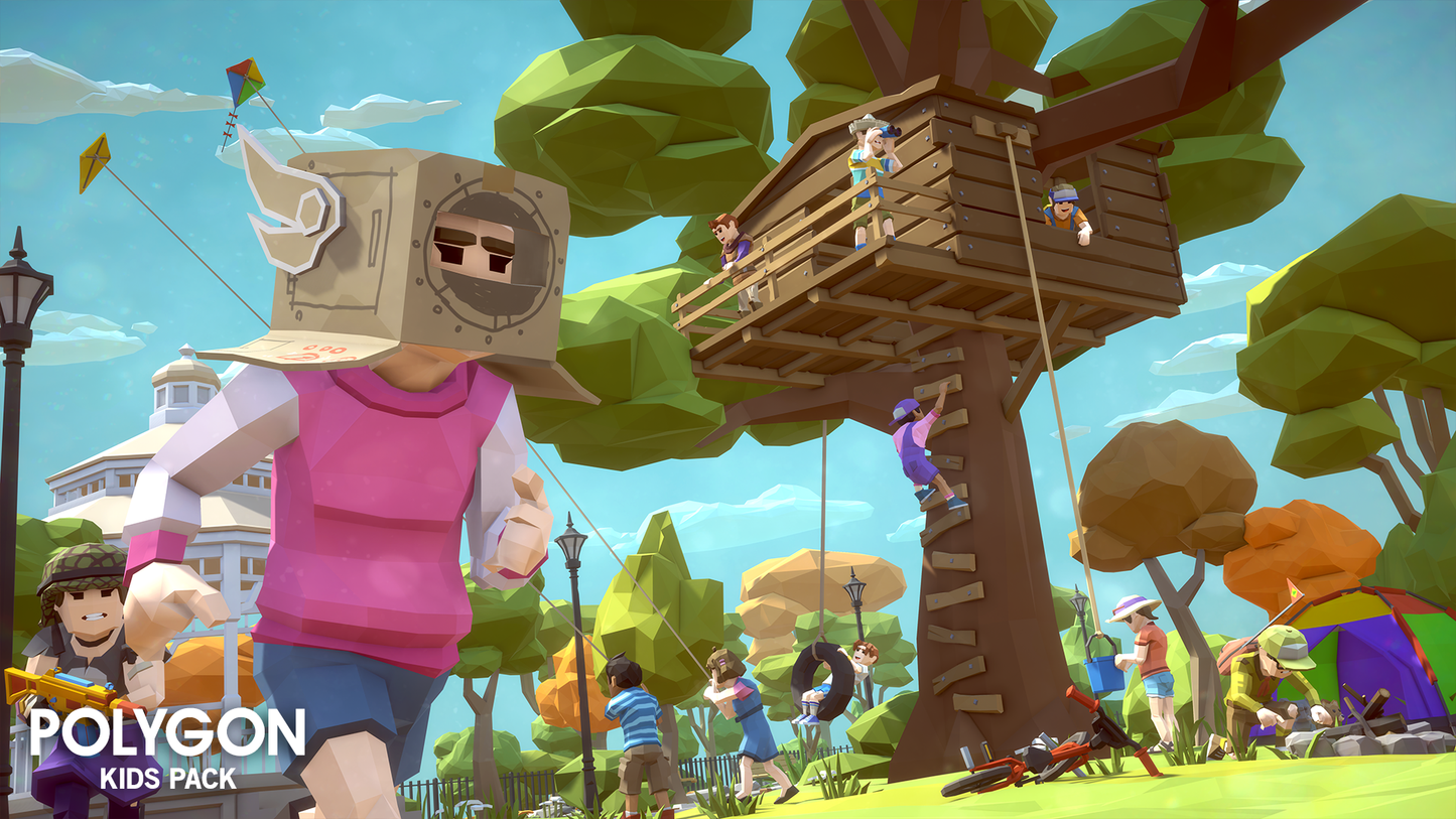 Polygon Kids Pack - 3D low poly assets for video game development