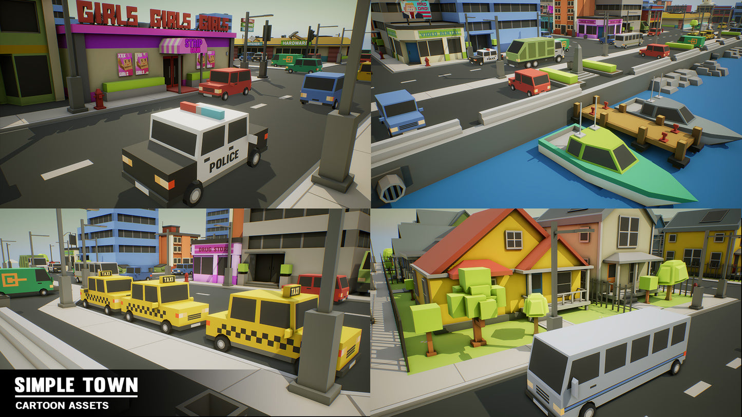 Simple Town - Cartoon Assets - Synty Studios - Unity and Unreal 3D low poly assets for game development