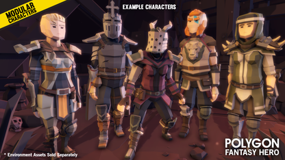 POLYGON - Modular Fantasy Hero Characters - Synty Studios - Unity and Unreal 3D low poly assets for game development