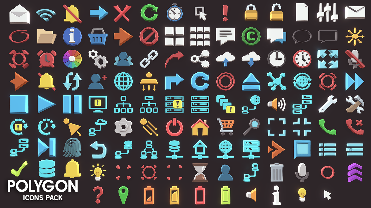 3D icons for low poly game