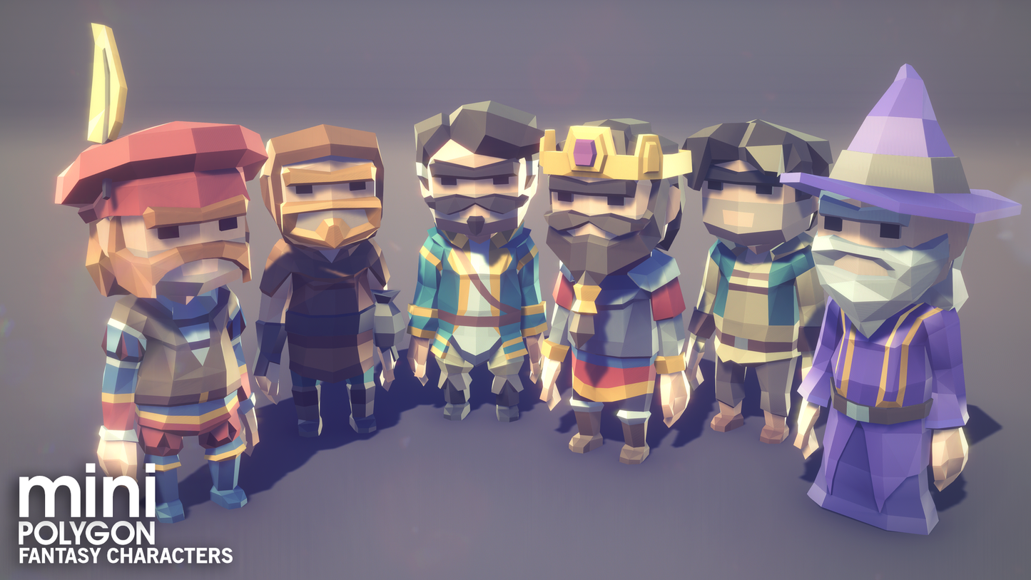 POLYGON MINI - Fantasy Characters Pack - Synty Studios - Unity and Unreal 3D low poly assets for game development