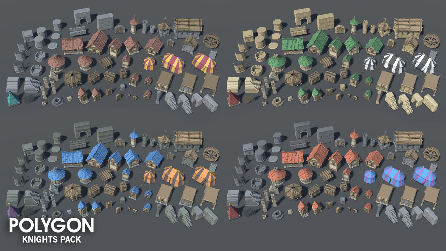 Knights Pack low poly assets for game development