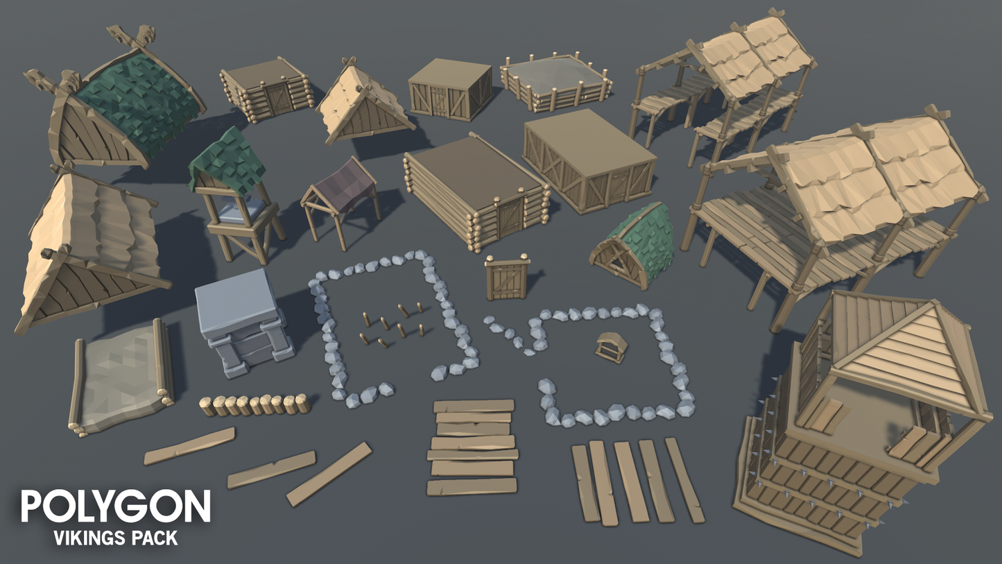 POLYGON - Vikings Pack - Synty Studios - Unity and Unreal 3D low poly assets for game development