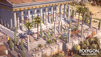 Ancient empire greek myth low poly modular buildings