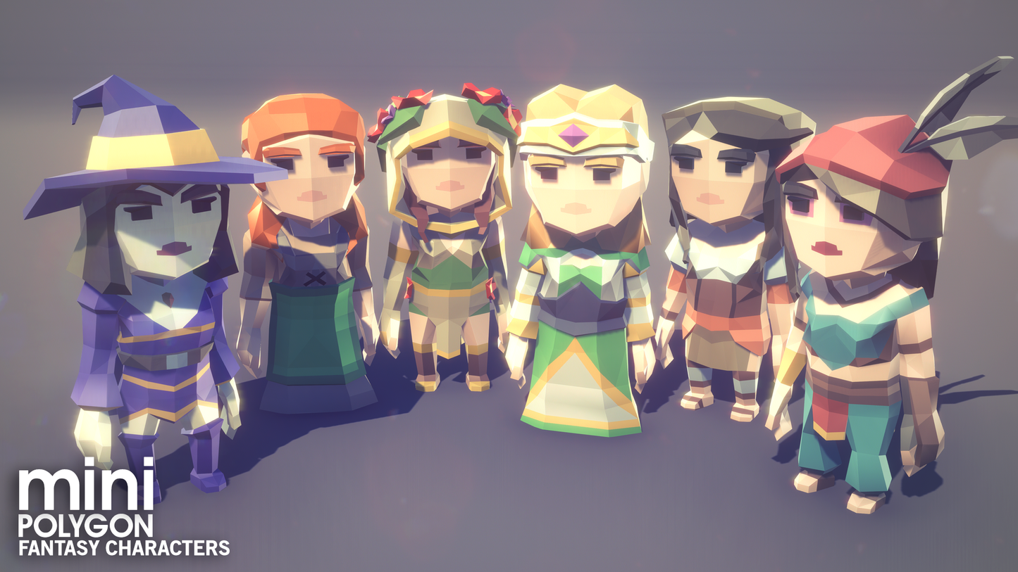 POLYGON MINI - Fantasy Characters Pack - Synty Studios - Unity and Unreal 3D low poly assets for game development