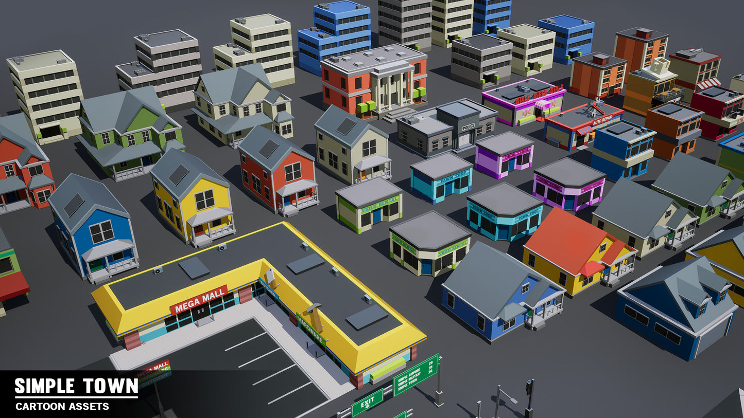 Simple Town - Cartoon Assets - Synty Studios - Unity and Unreal 3D low poly assets for game development