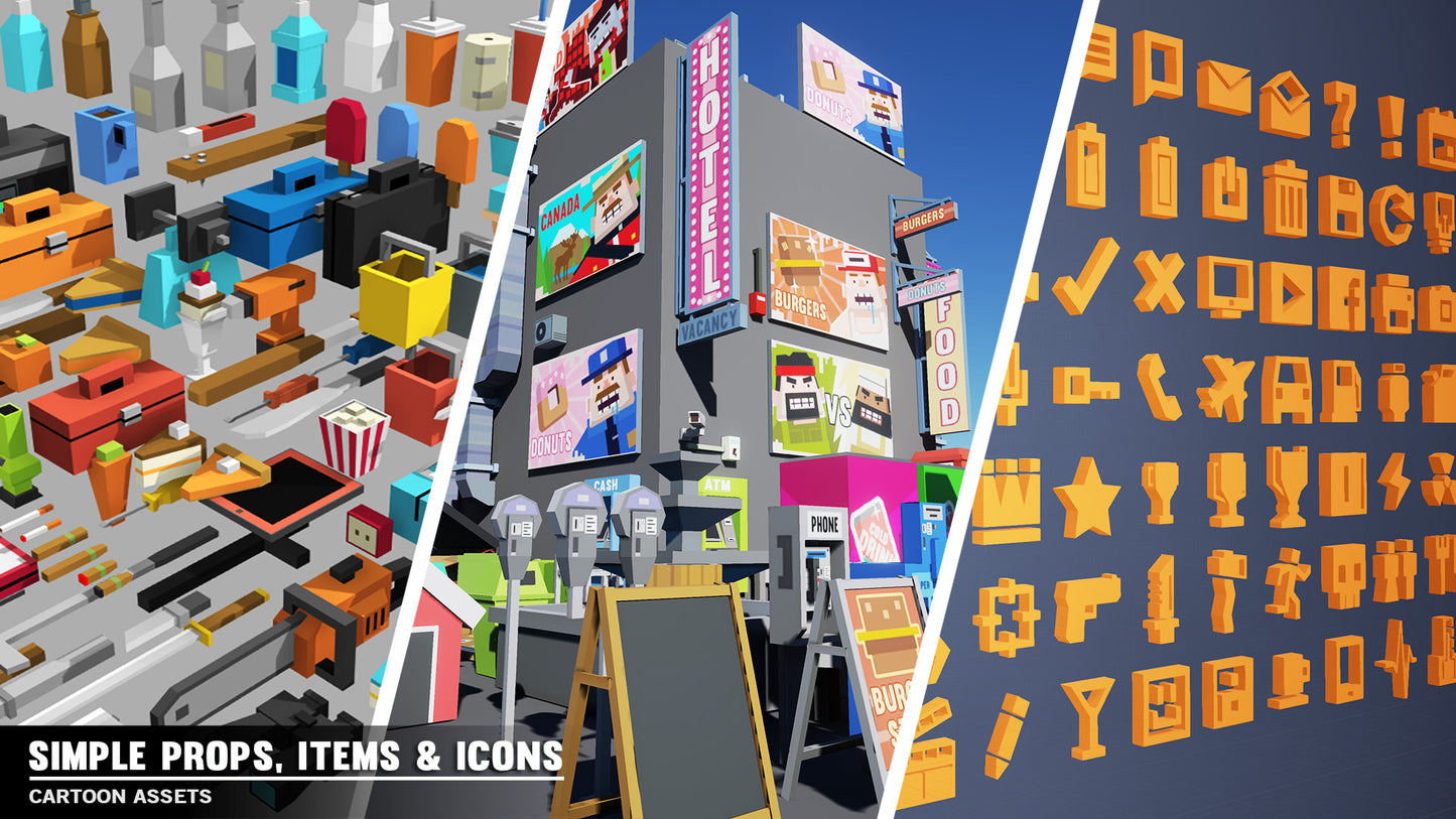 Simple Props/Items/Icons - Cartoon Assets - Synty Studios - Unity and Unreal 3D low poly assets for game development